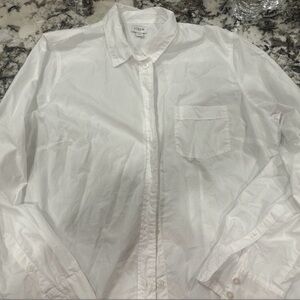 J. Crew White Collared Button-Up Shirt
